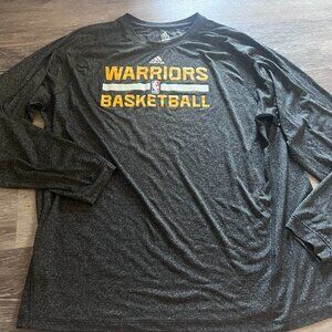 Adidas Warriors Basketball NBA XXL Long sleeve Tshirt climalite Dark Gray